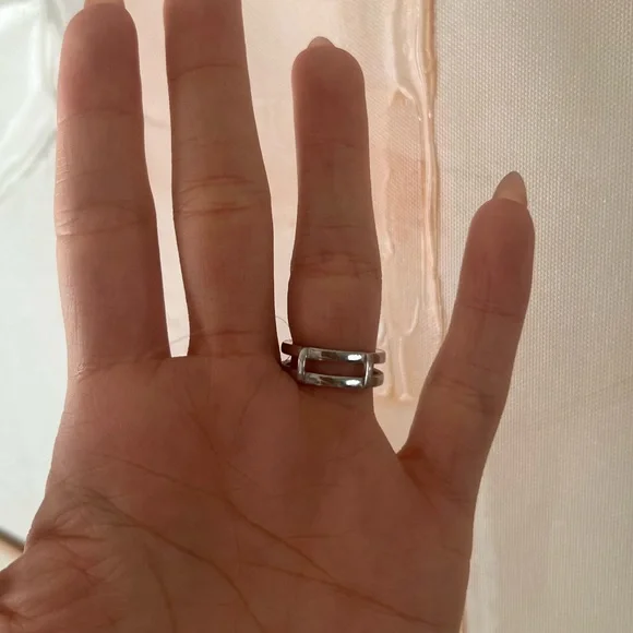 Moissanite Sterling Silver Wedding Band - Picture 4 of 8